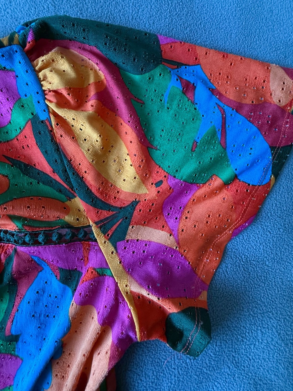 Cato Multicolor Floral Eyelet Scoop Neck Top - Picture 6 of 6